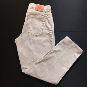 Levi's 550 Relaxed Tapered Jeans Womens 12 M Tan Khaki Excellent Vintage Stretch